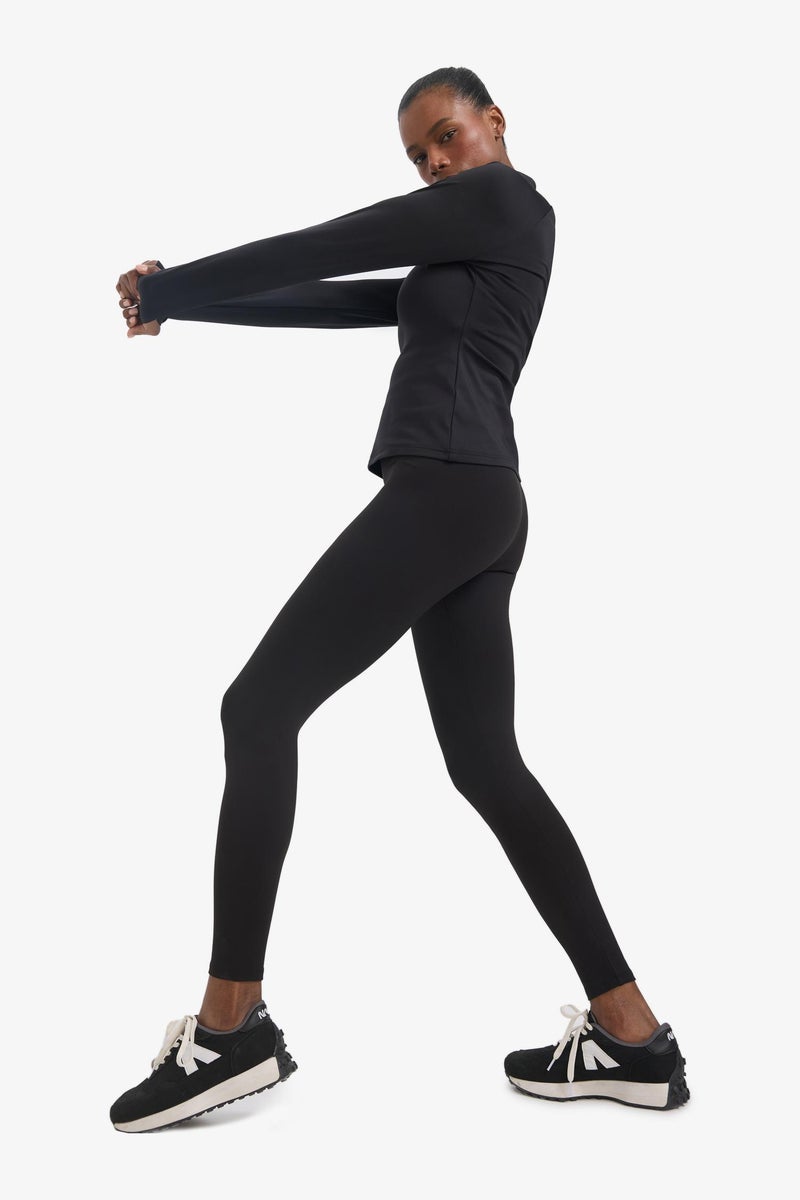 DeFacto Black Woman DeFactoFit High Waist Soft Fluffy Basic Leggings Casual - Image 5